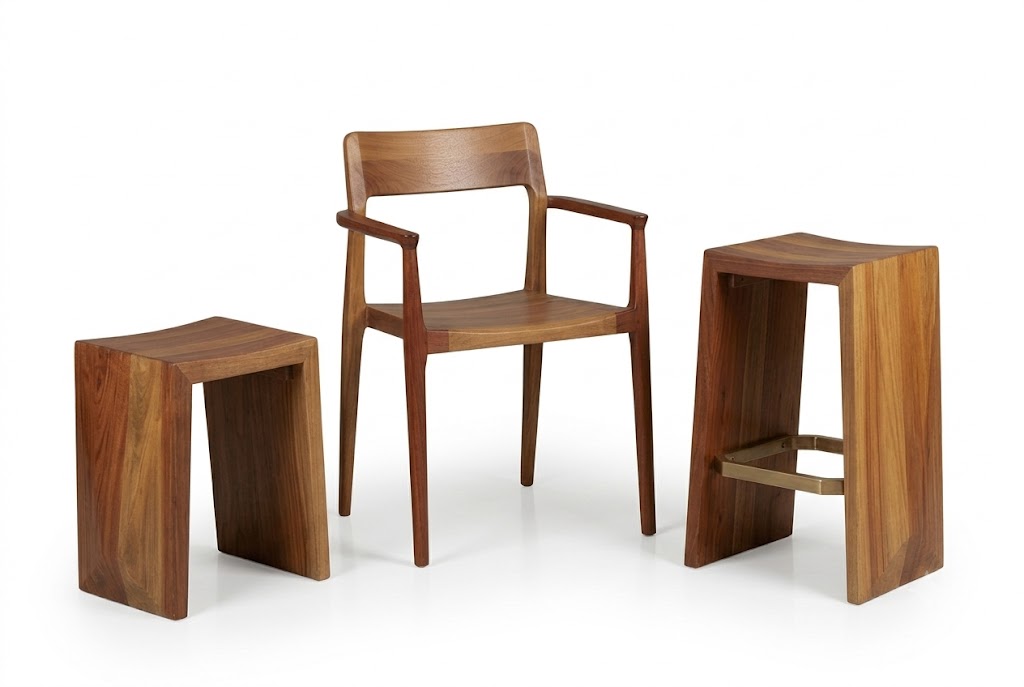 Custom mahogany and teak chairs